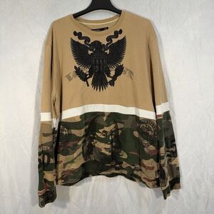 hudson crewneck sweatshirt Camo Print Military Dollar Bills Graphic Shirt 4XL